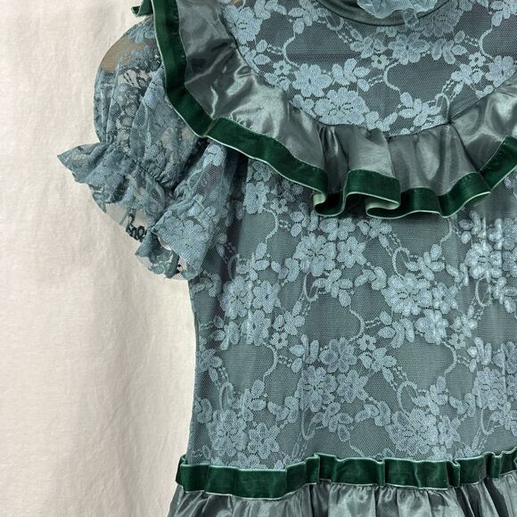 Weissman Dance Costume Fur Elise Character Dress Girls Size XLC Ruffle Teal - Picture 6 of 11